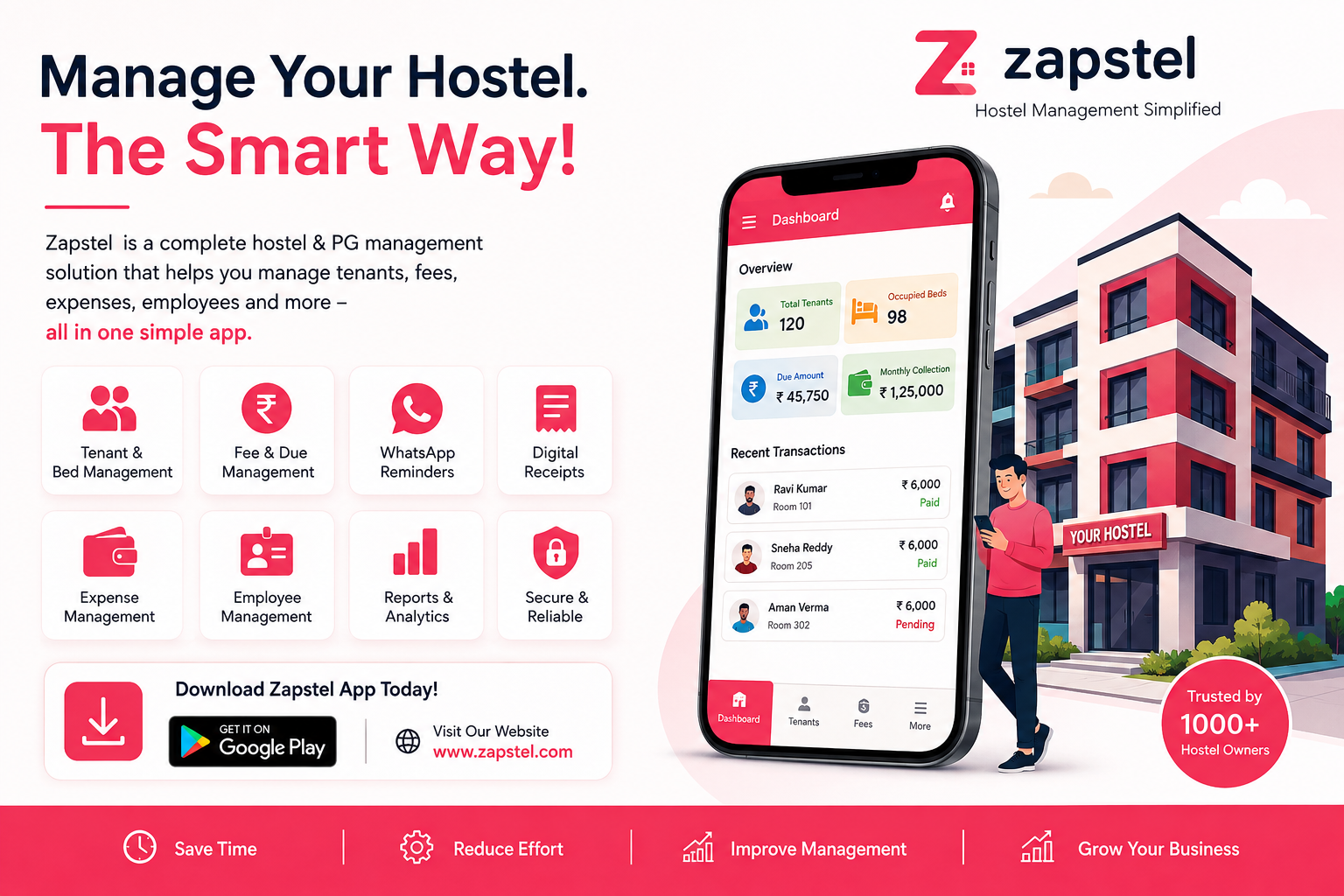 Zapstel Blog Post: Simplify Hostel & PG Management with Zapstel